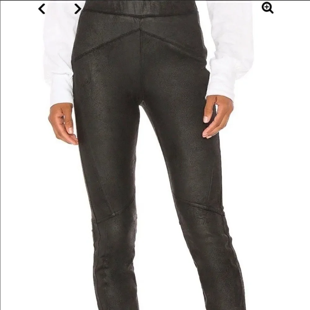 Free People Vegan Suede Black Leggings